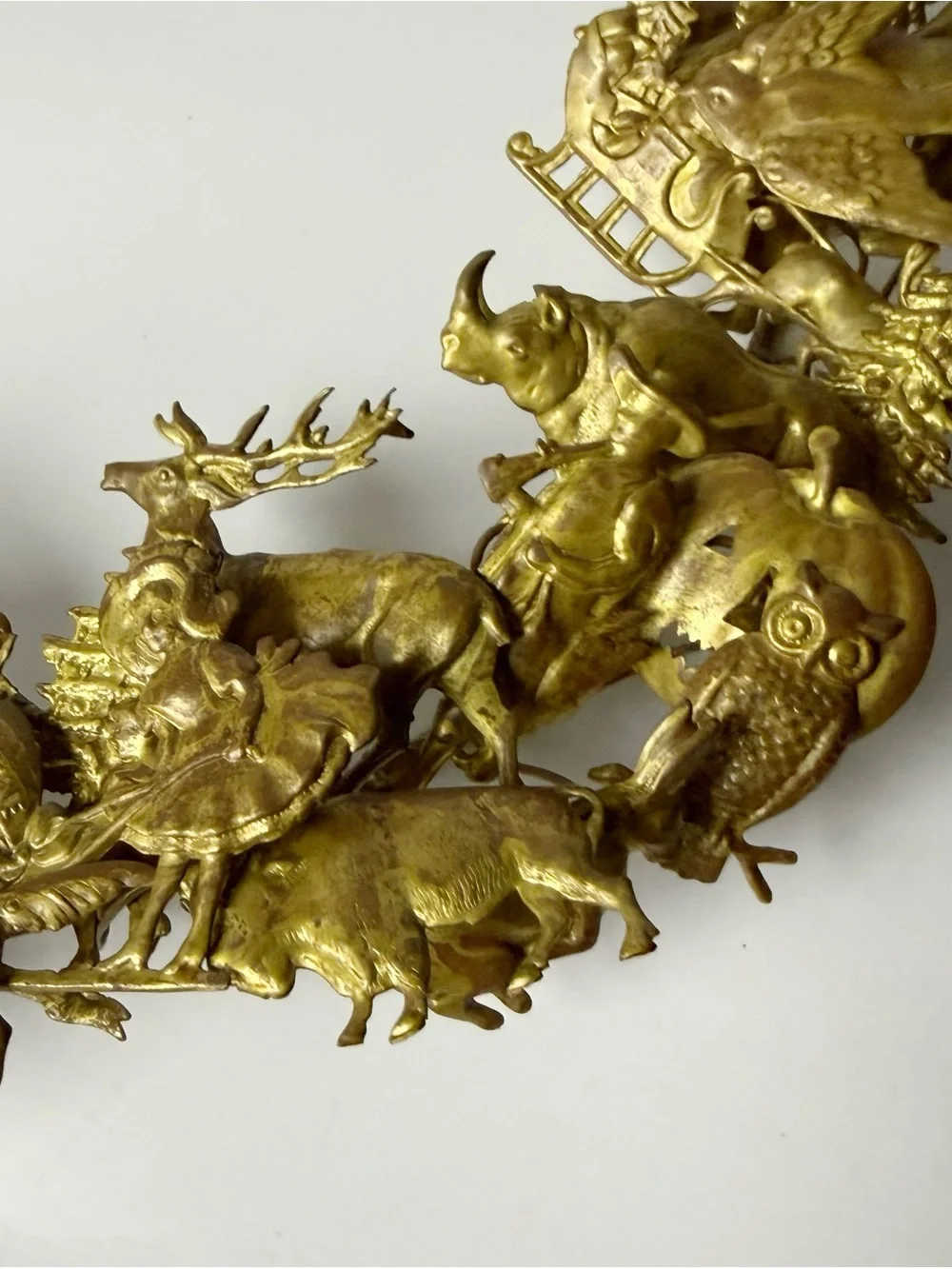 Vintage Dresden Petite Choses All Holiday Brass Wreath 15
